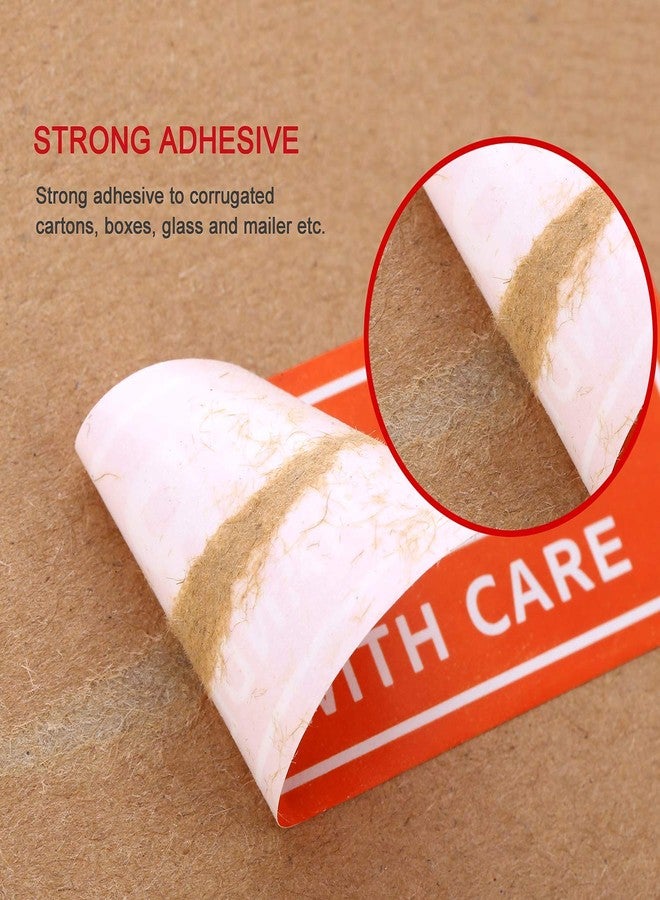 True-Ally ملصقات قابلة للكسر من ترو-آلي - 5 لفات - ملصقات حمراء لاصقة قوية 3 بوصة × 1 بوصة، ملصقات تحذيرية "تعامل بحذر" للشحن وتعبئة البضائع ونقلها (5 لفات - 5000 ملصق) - Image 5